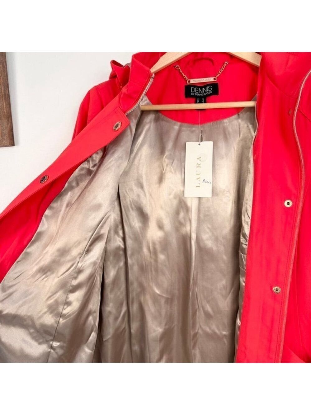 Women's Softshell Jacket Dennis Basso Coral Size XS Oversized New NWT - Picture 9 of 12